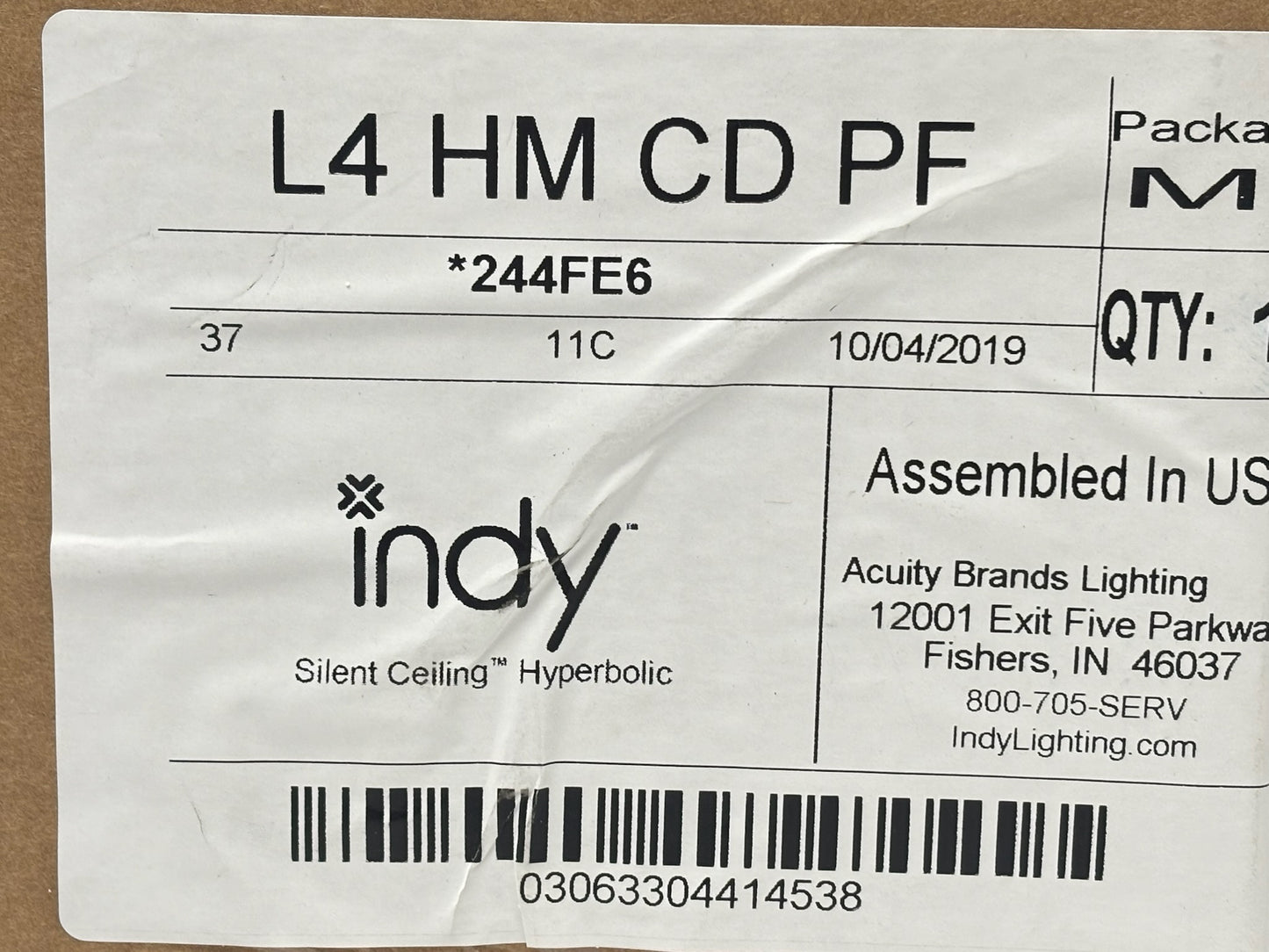 Indy L4-HM-CD-PF Hyperbolic Medium Reflector Trim, Clear Diffuse, White Flange