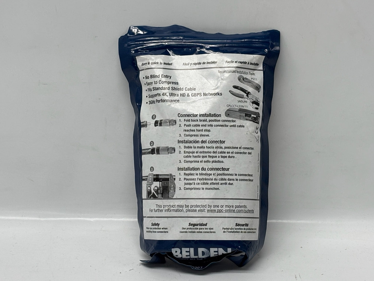 20 Pk Belden 716SNS1P11HQ RG-11 Quad-Shield Compression F-Connector