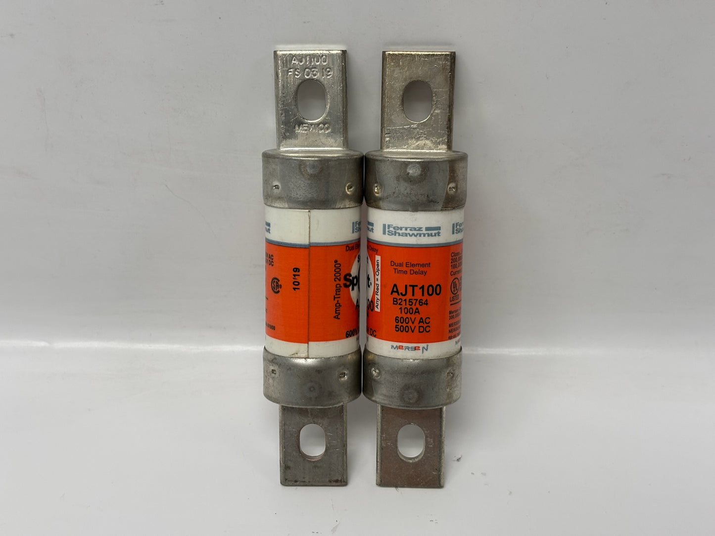 2 Pk Mersen AJT100 100A SmartSpot Class J Time-Delay Power Fuse