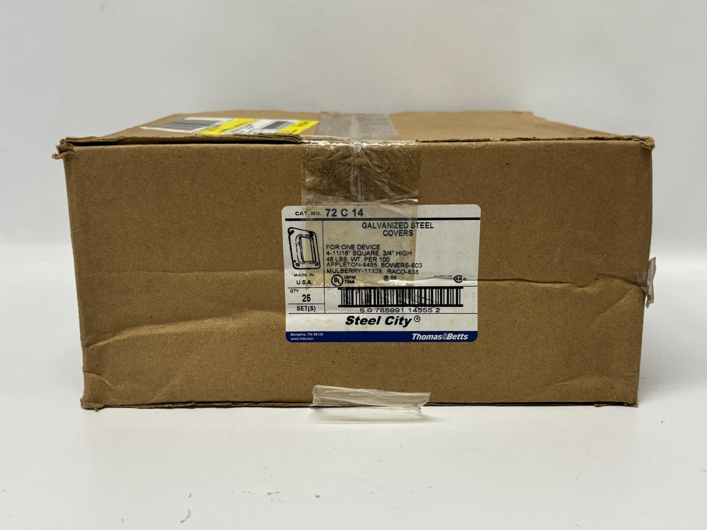 25 Pk Thomas & Betts 72C14 4-11/16 in Square Raised Cover