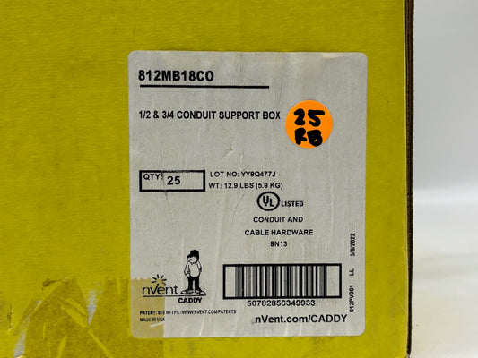 25 Pk nVent Caddy 812MB18C0 B18-C0-Z Box/Multiple Conduit Hanger With Rod Clip