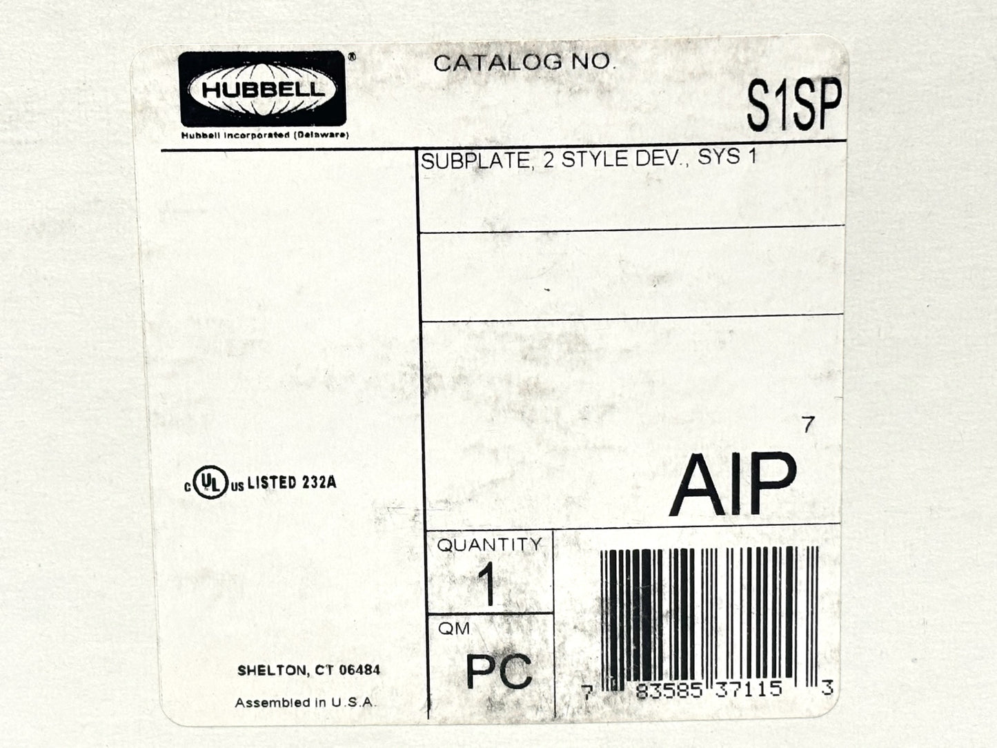 2PK Hubbell S1SP Dual StyleLine®/Decorator Sub-Plate — Floor Box Insert