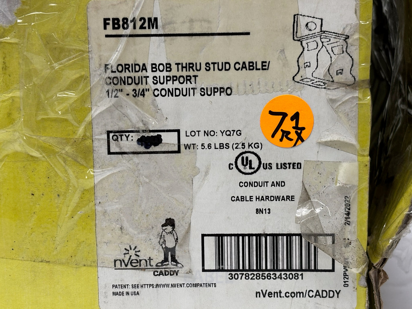 70 Pk nVent Caddy FB812M FB-M Series Through Stud Cable and Conduit Clamp