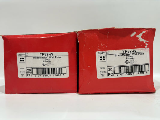 New 40PC Legrand TP82-W 2-Gang Nylon Wall Plate, 2 Duplex Receptacle