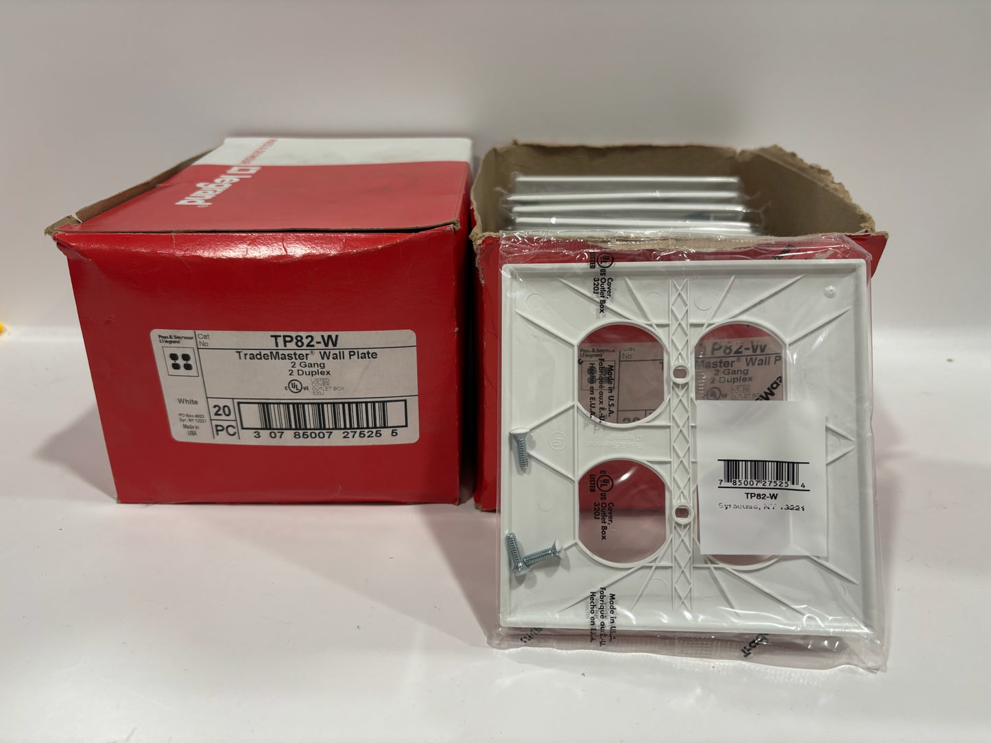 New 40PC Legrand TP82-W 2-Gang Nylon Wall Plate, 2 Duplex Receptacle
