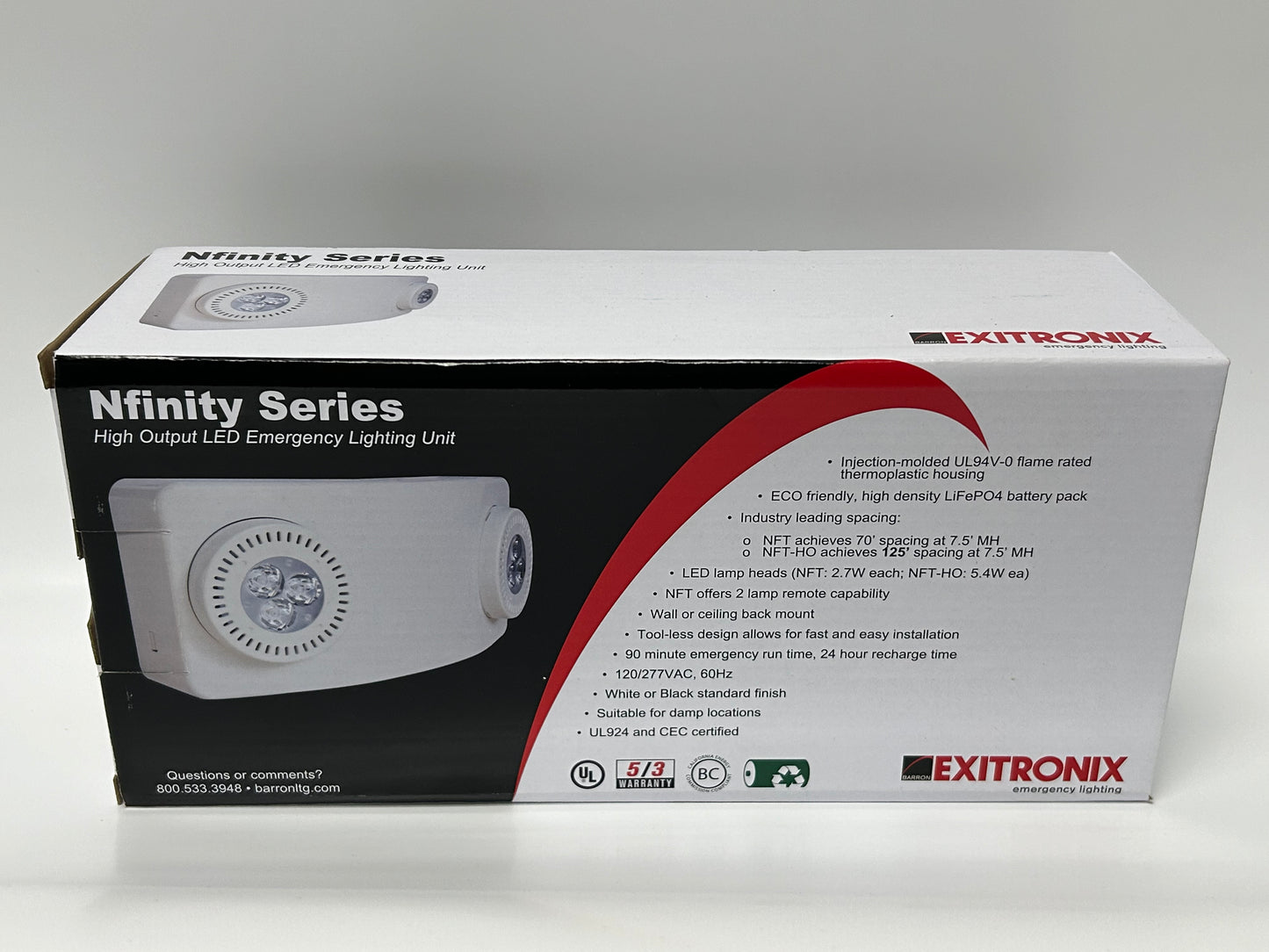 EXITRONIX NFT-HO-W High Output LED Emergency Lighting Unit