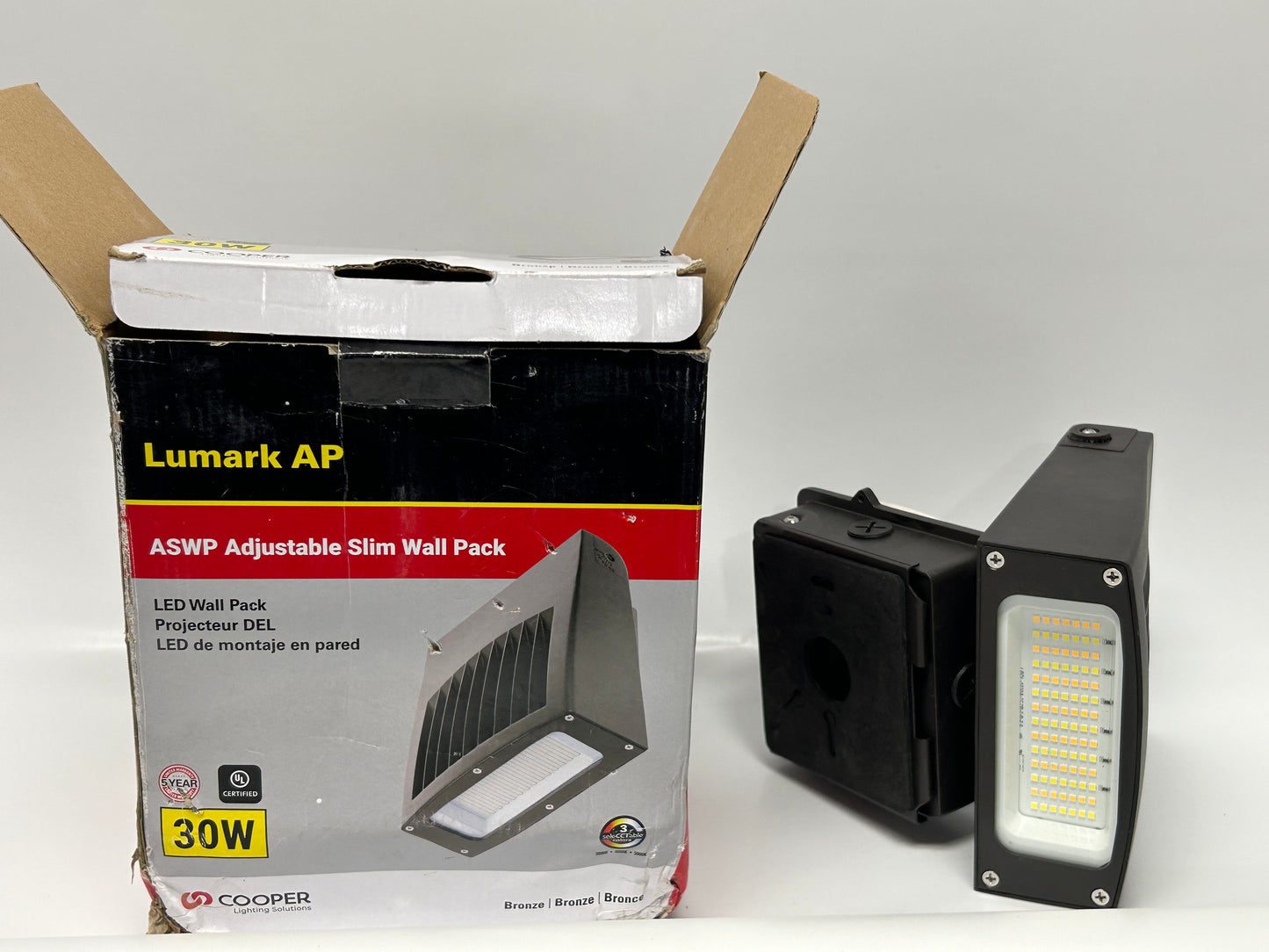 Lumark ASWPLED1S Small Adjust Slim LED Wall Pack Photocontrol 2000-4000 LUM