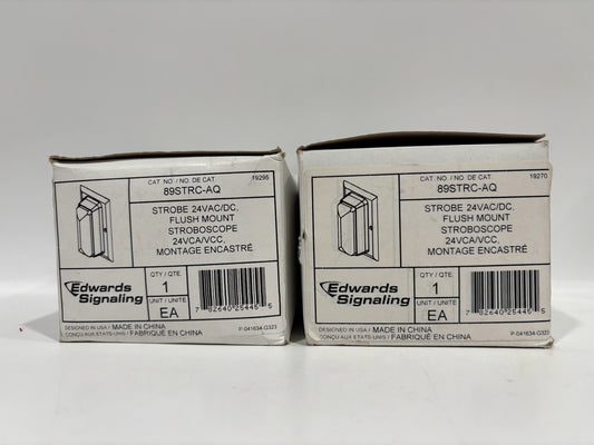 New 2PK Edwards Signaling Flush Mount StrobeScope 24 Vac 89STRC-AQ