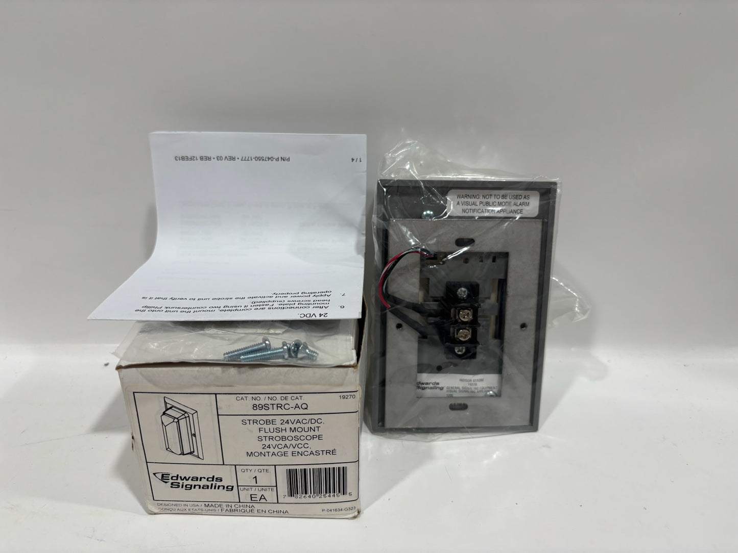 New 2PK Edwards Signaling Flush Mount StrobeScope 24 Vac 89STRC-AQ