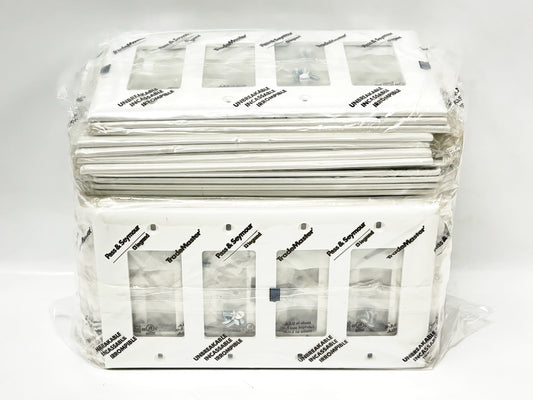30PK Legrand TP264‑W 4‑Gang Decorator Wall Plate