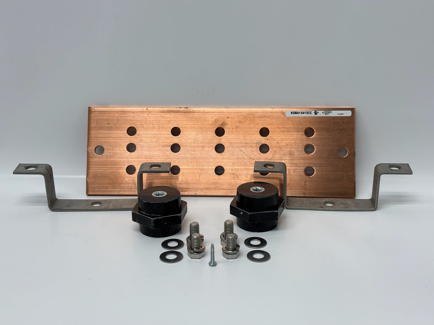 nVent ERICO EGBA14412CC Copper Grounding Busbar With Insulators and Brackets