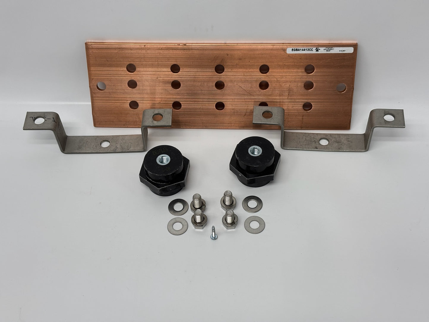 nVent ERICO EGBA14412CC Copper Grounding Busbar With Insulators and Brackets