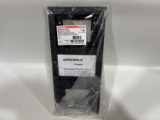 New 2PC WireMold 837PCC-BLK Non-Metallic 3-Gang Carpet Flange