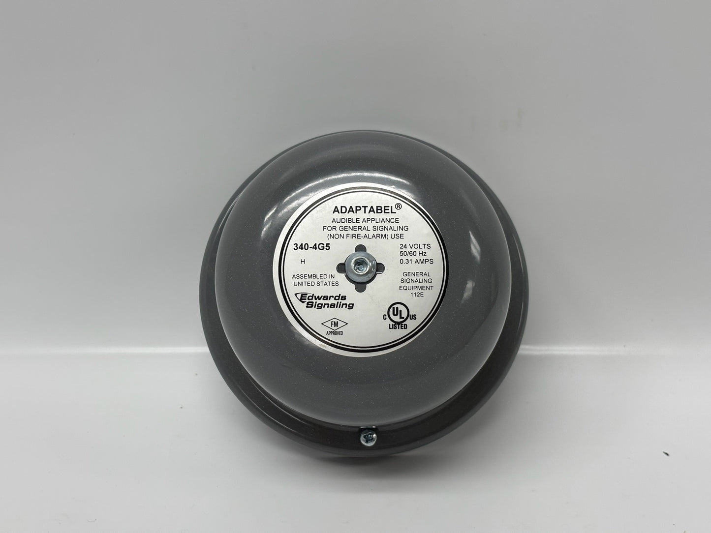 Edwards Signaling 340-4G5 4″ 24 VAC Vibrating Bell Audible Alarm Device