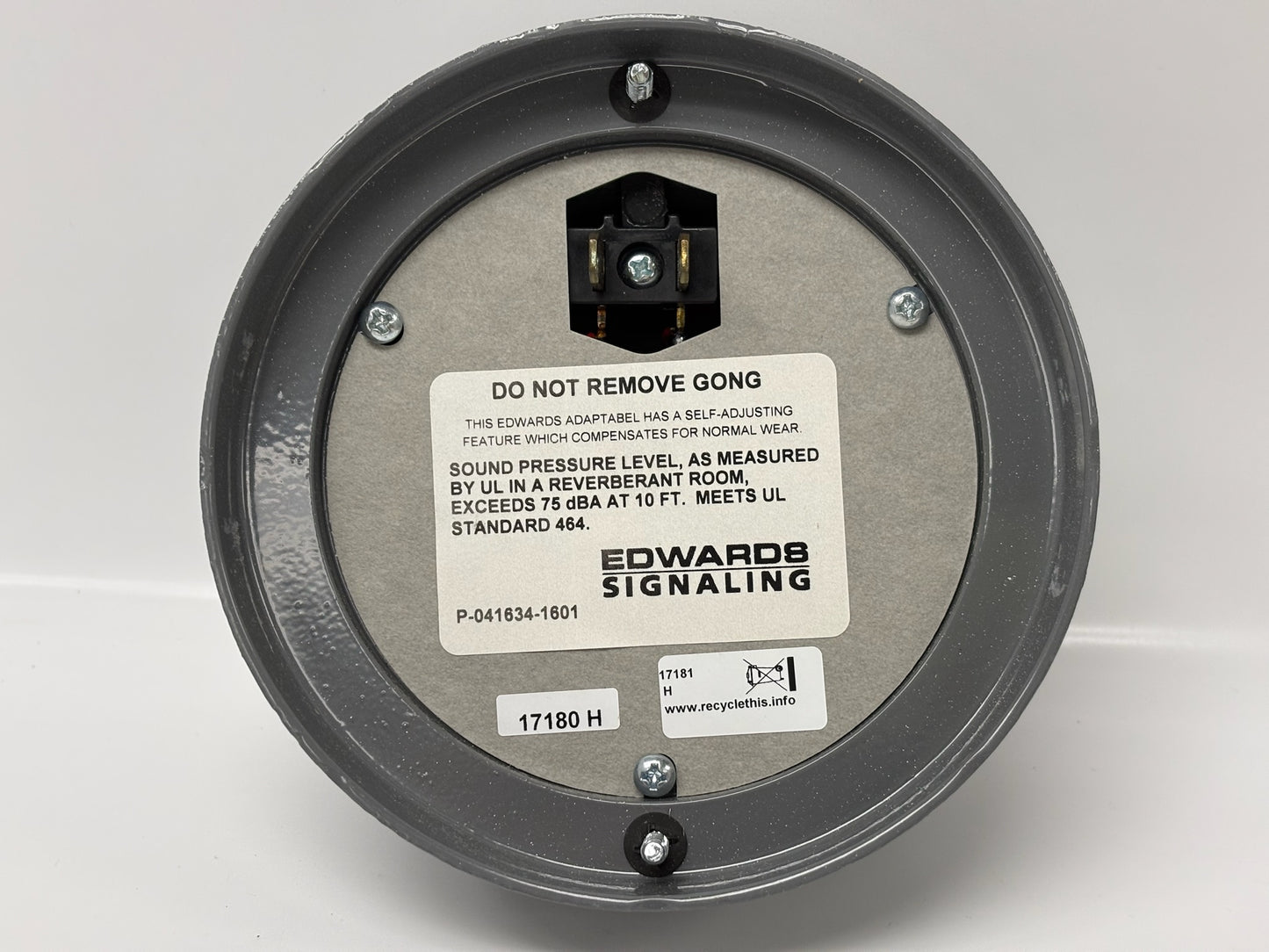 Edwards Signaling 340-4G5 4″ 24 VAC Vibrating Bell Audible Alarm Device