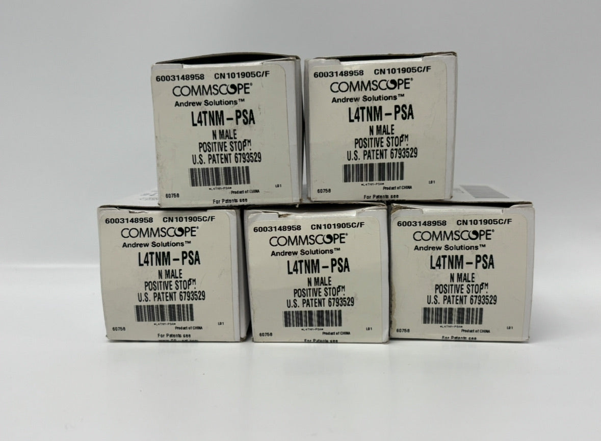 5 Pk CommScope L4TNM-PSA Type N Male Connector for ½-In Coaxial Cable