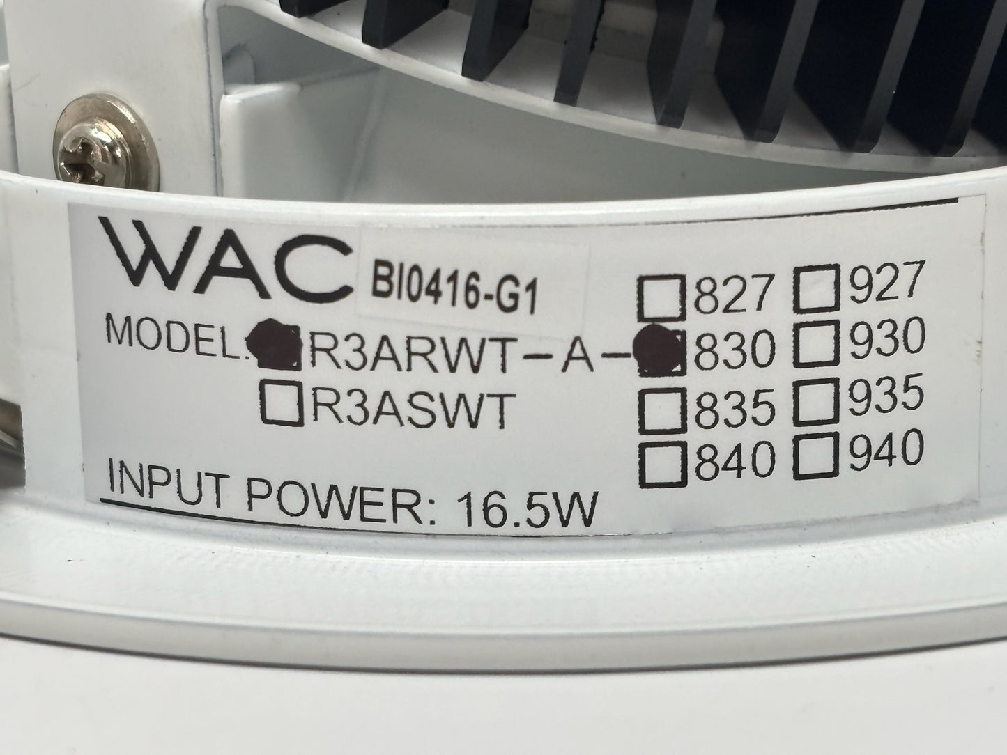 WAC Lighting R3ARWT-A830-WT Aether 3.5" LED Wall Wash Trim – White