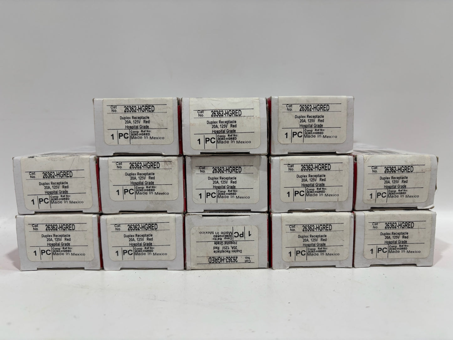 New 13PK Legrand 26362-HGRED Duplex Receptacle 20A-125V