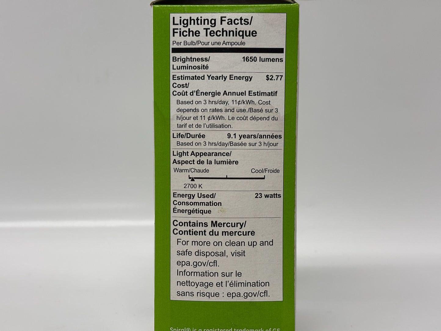 9 Pk GE 42164 FLE23H/T3/2/827 23W Compact Fluorescent T3 Spiral Soft White Lamp