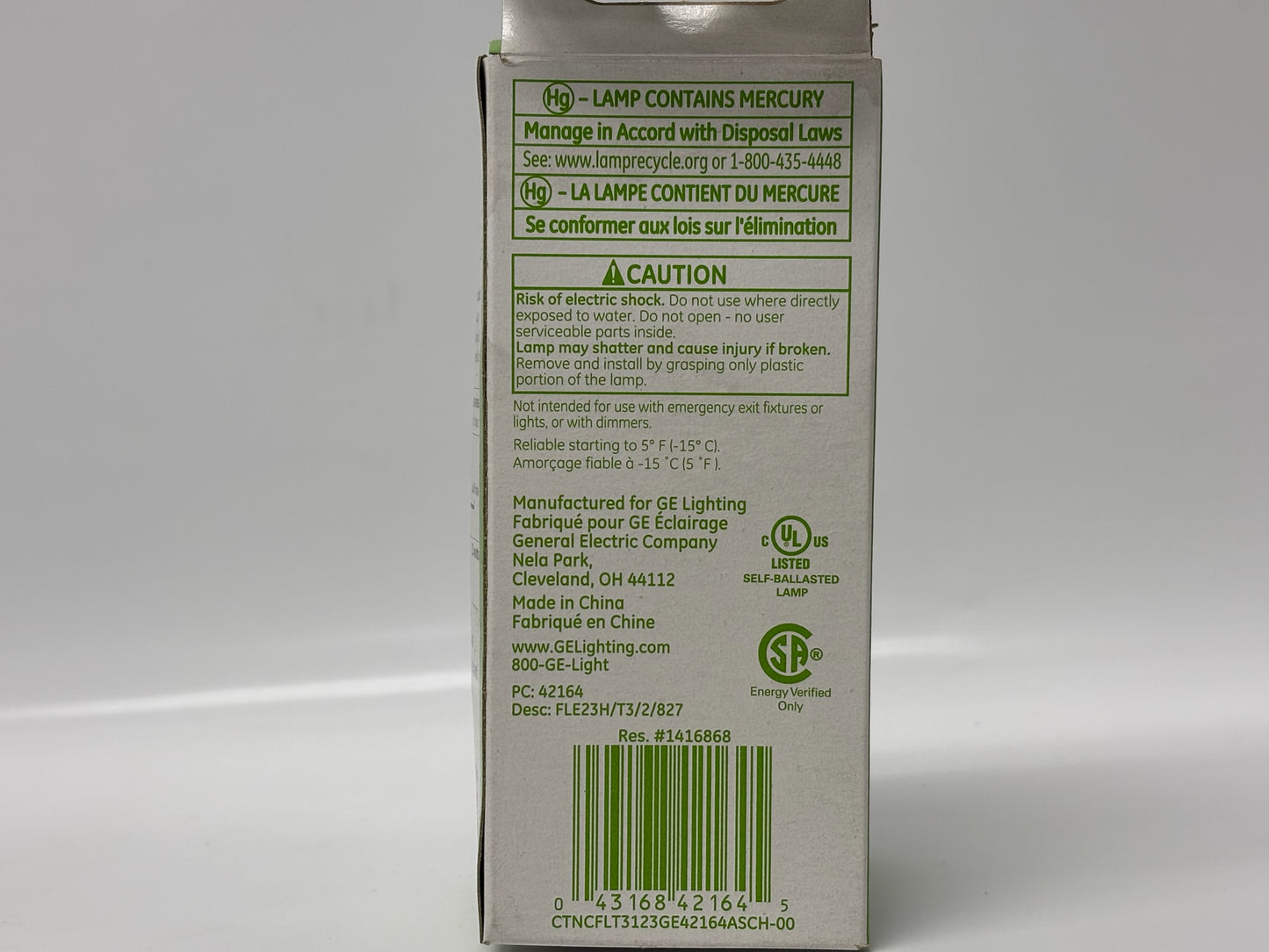 9 Pk GE 42164 FLE23H/T3/2/827 23W Compact Fluorescent T3 Spiral Soft White Lamp