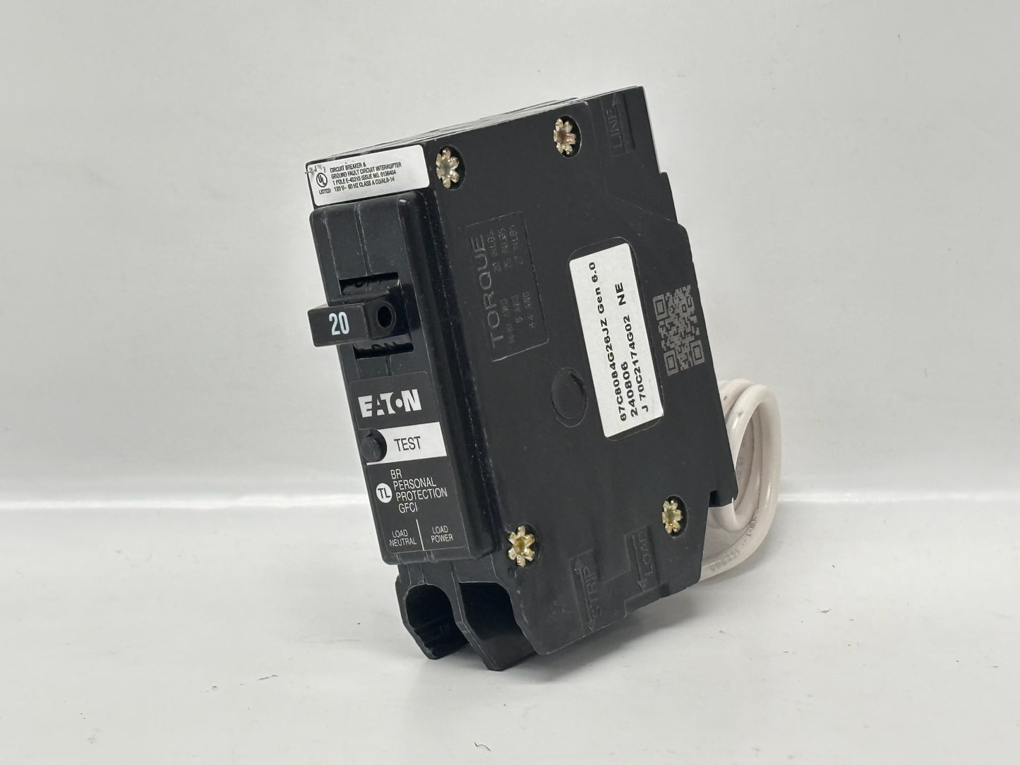 Eaton BRN120GF 20A Single-Pole GFCI Circuit Breaker – 120/240V