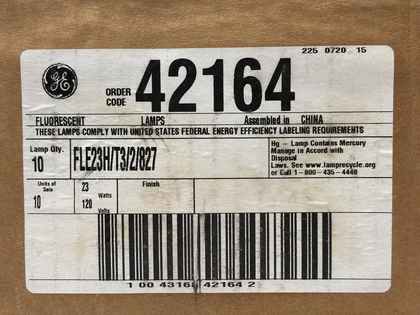 9 Pk GE 42164 FLE23H/T3/2/827 23W Compact Fluorescent T3 Spiral Soft White Lamp