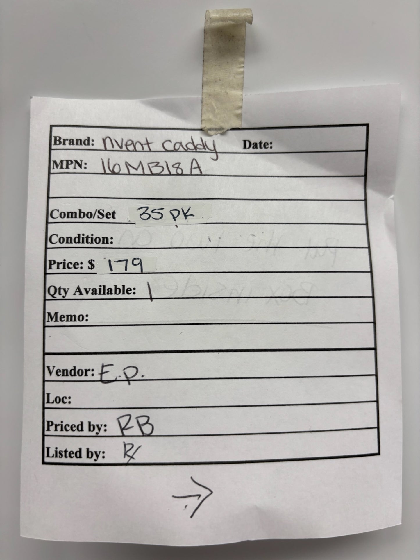 35 Pk nVent CADDY 16MB18A Conduit Support Assembly for 1” EMT and Boxes