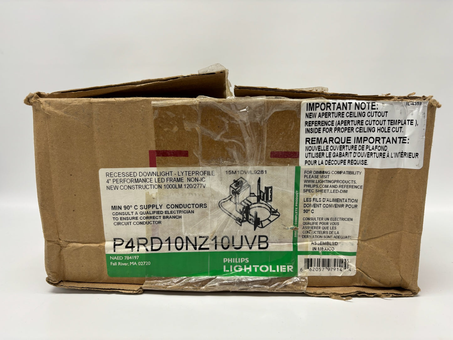 Philips P4RD10NZ10UVB LyteProfile 4" LED  Construction Frame-In LED Kit