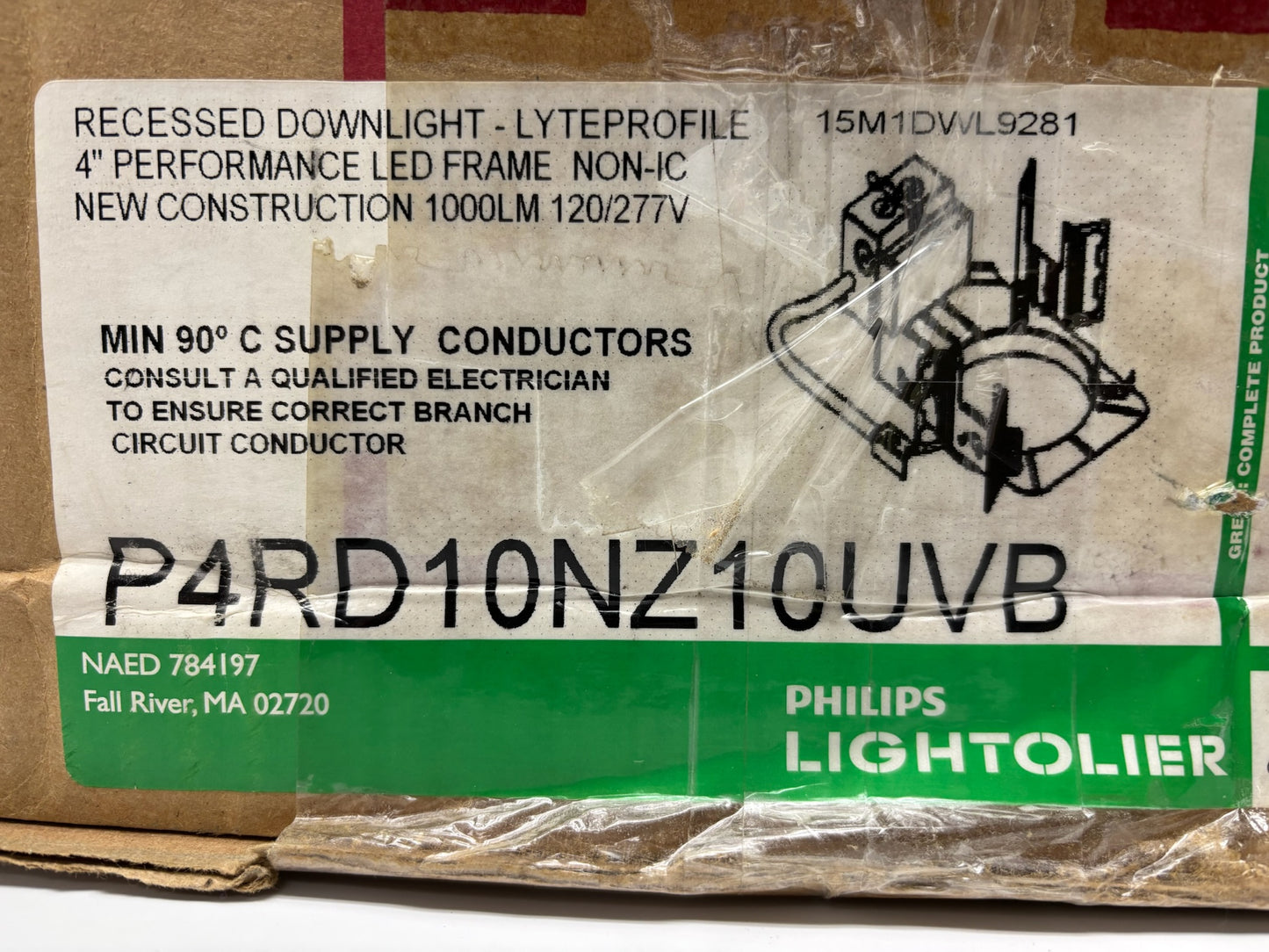Philips P4RD10NZ10UVB LyteProfile 4" LED  Construction Frame-In LED Kit