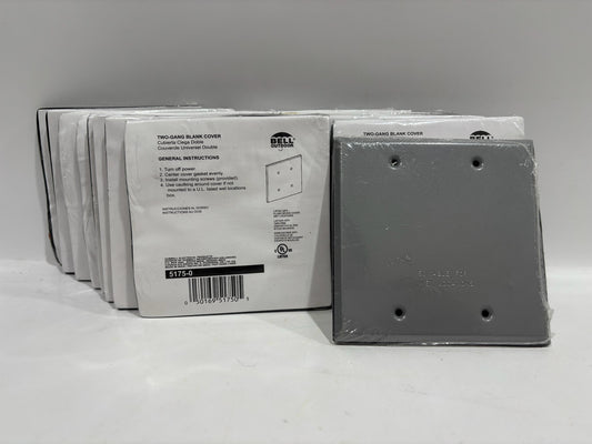 New 15PK Bell Outdoor 5175-0 Blank 2-Gang Weatherproof Cover
