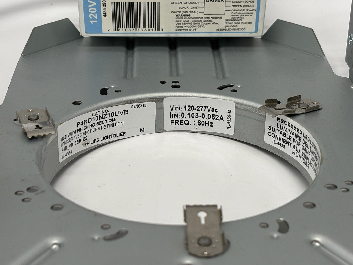 Philips P4RD10NZ10UVB LyteProfile 4" LED  Construction Frame-In LED Kit