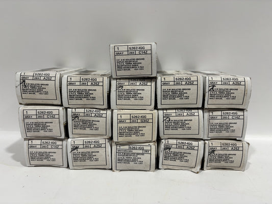 New 16PK Leviton 5262-IGG Ground Duplex Receptacle 15A-125V