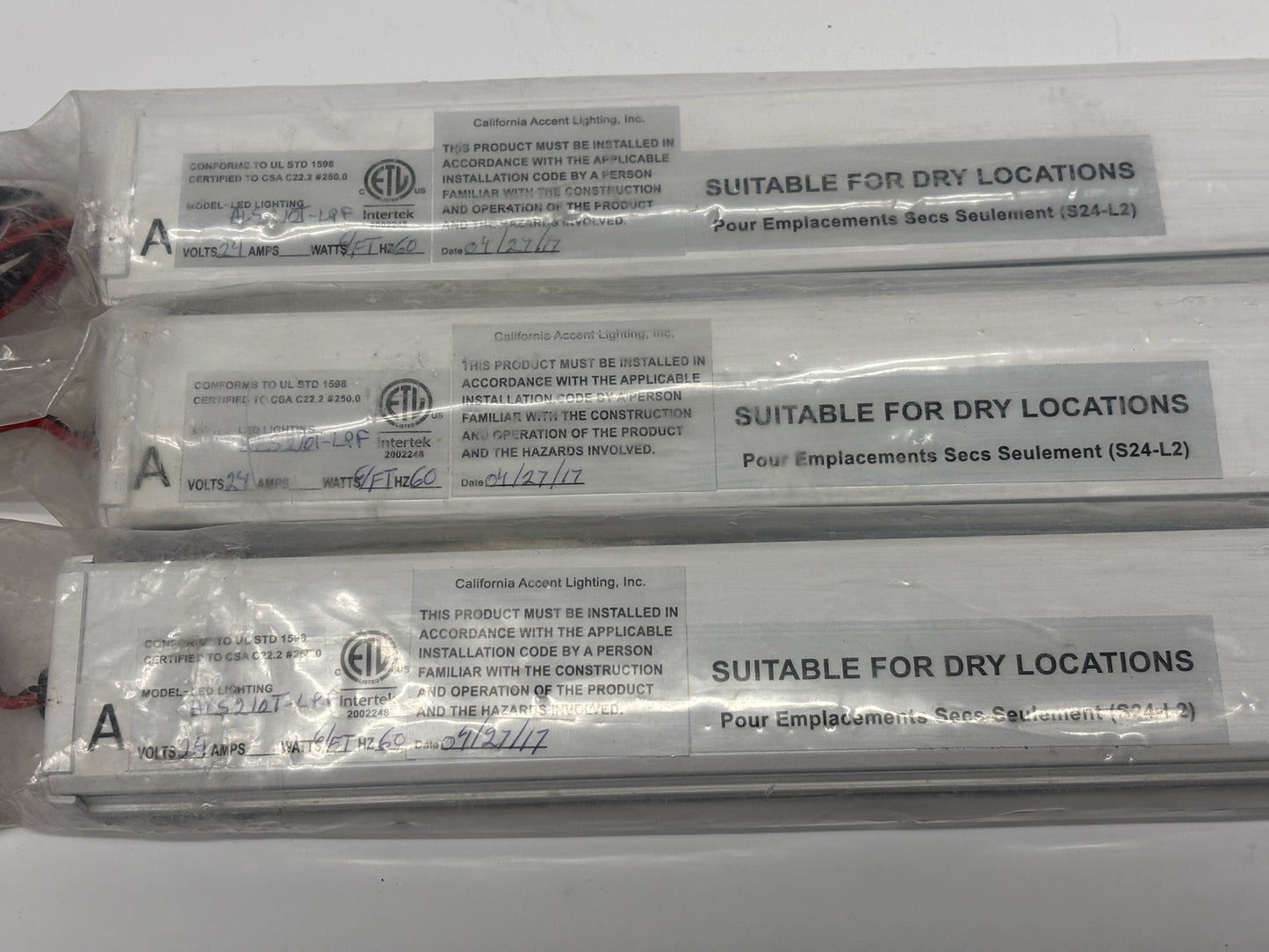 3 Pk Cali tra ALS210T-LPF alumLEDs Low Profile Frost Lens LED Linear Lighting
