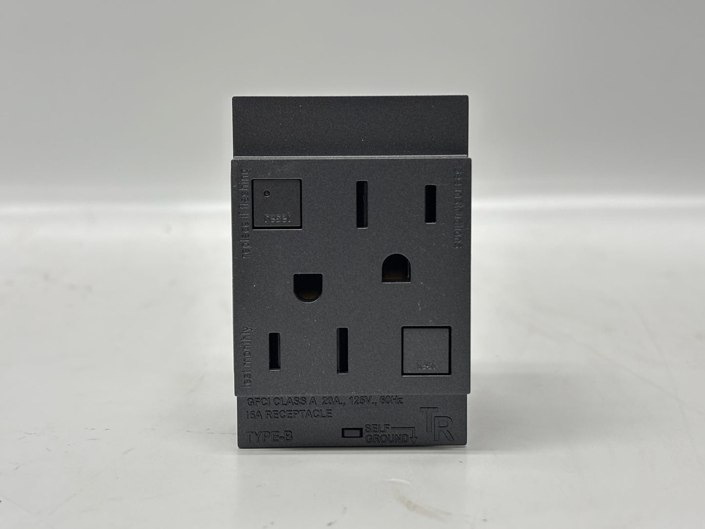 2PK Legrand adorne 15A Tamper-Resistant GFCI Outlet – Graphite AGFTR2152G4