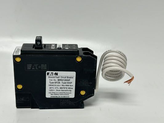 EATON BRN120GF Plug-in ground fault breaker 20 A 10 kAIC Single-pole 120/240