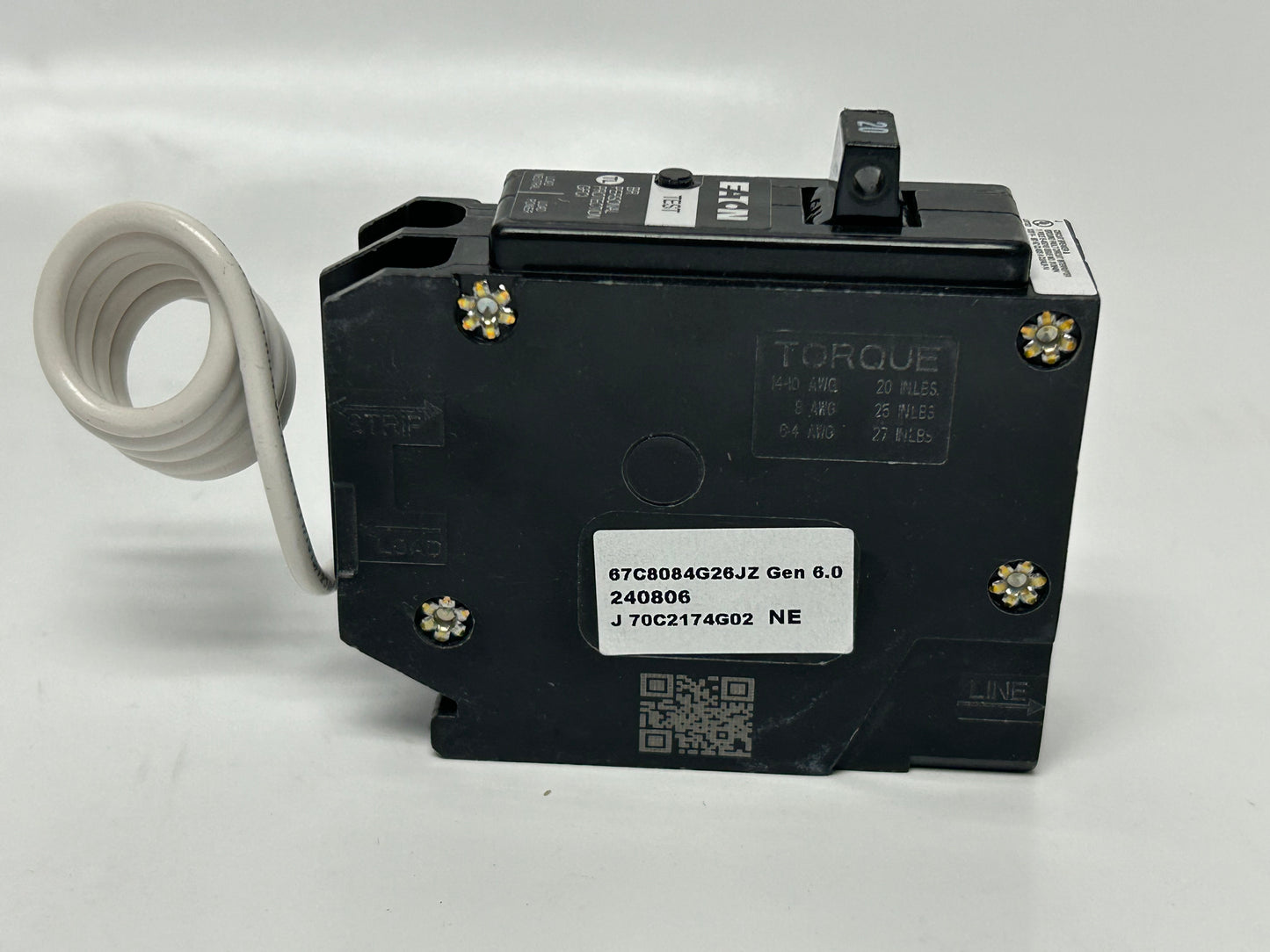 EATON BRN120GF Plug-in ground fault breaker 20 A 10 kAIC Single-pole 120/240