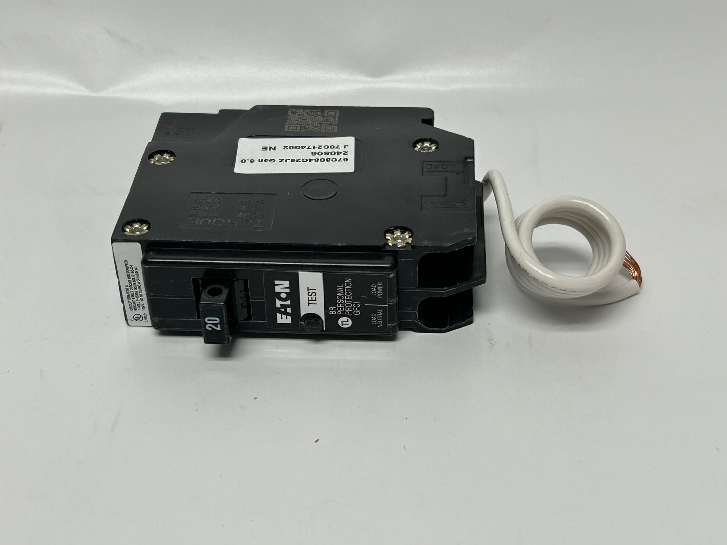 EATON BRN120GF Plug-in ground fault breaker 20 A 10 kAIC Single-pole 120/240