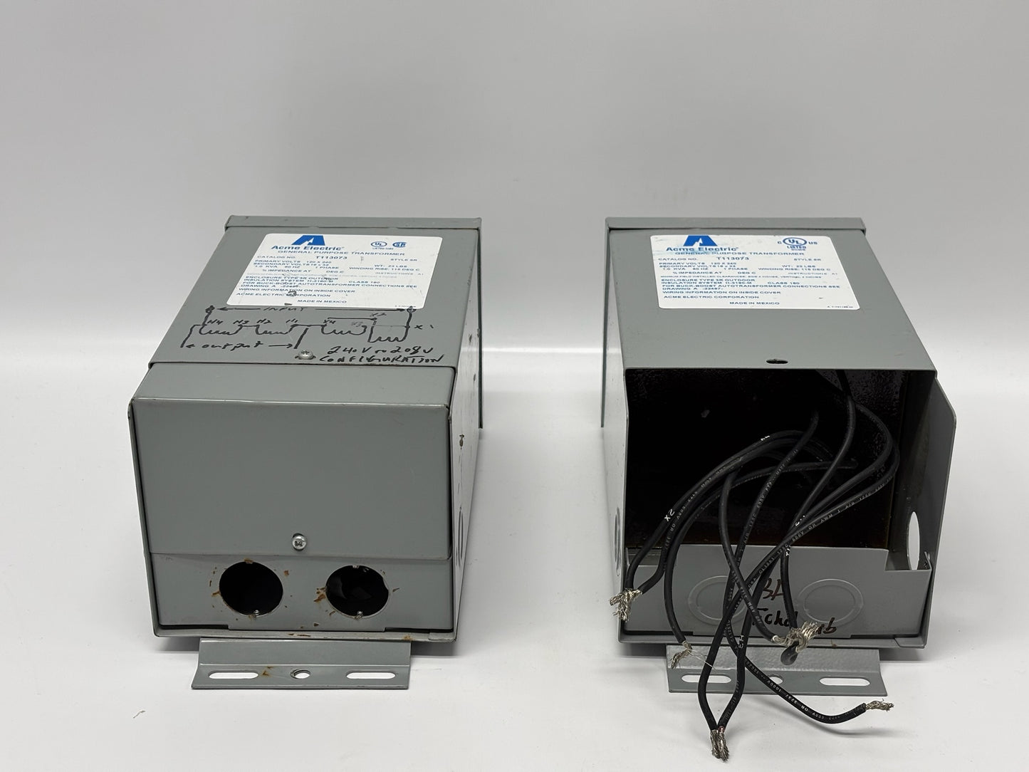 2 Pk Acme Electric T113073 1 kVA Single-Phase Buck-Boost Transformer