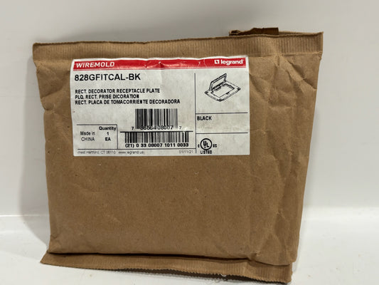 New WireMold 828GFITCAL-BK Decorator Receptacle Plate