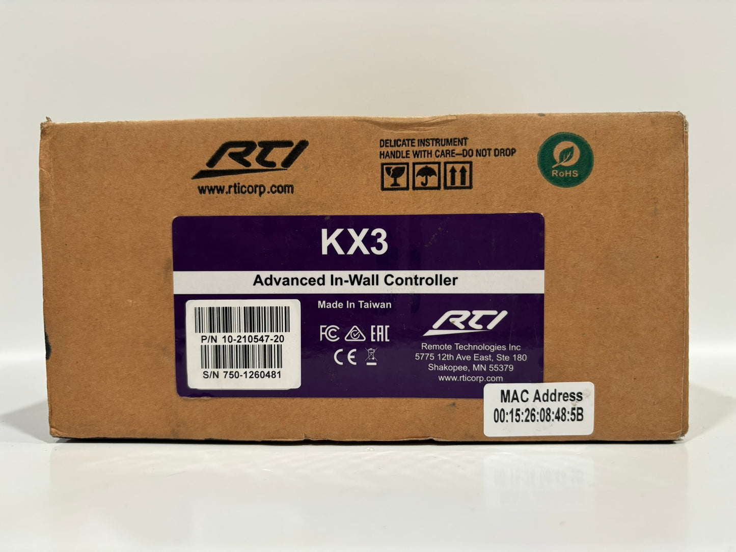 RTI KX3 3.5" In-Wall Touch panel Keypad with Built-In Control Processor