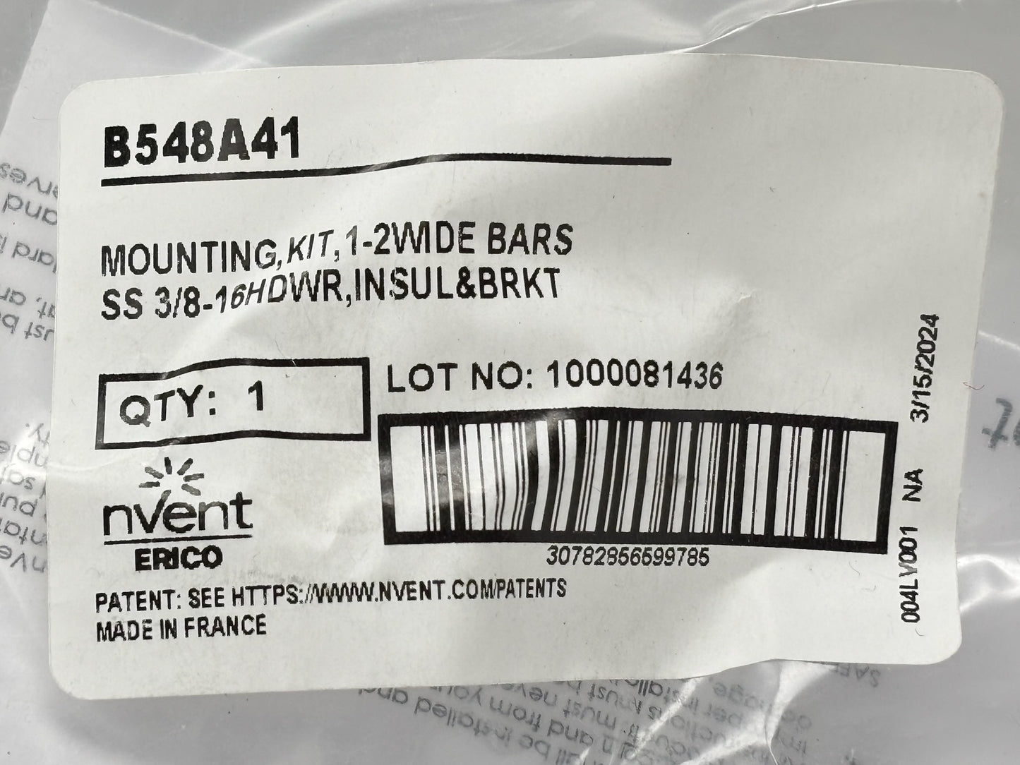 nVent CADDY EGBA1421BB Copper Grounding Busbar Assembly 2" x 12"