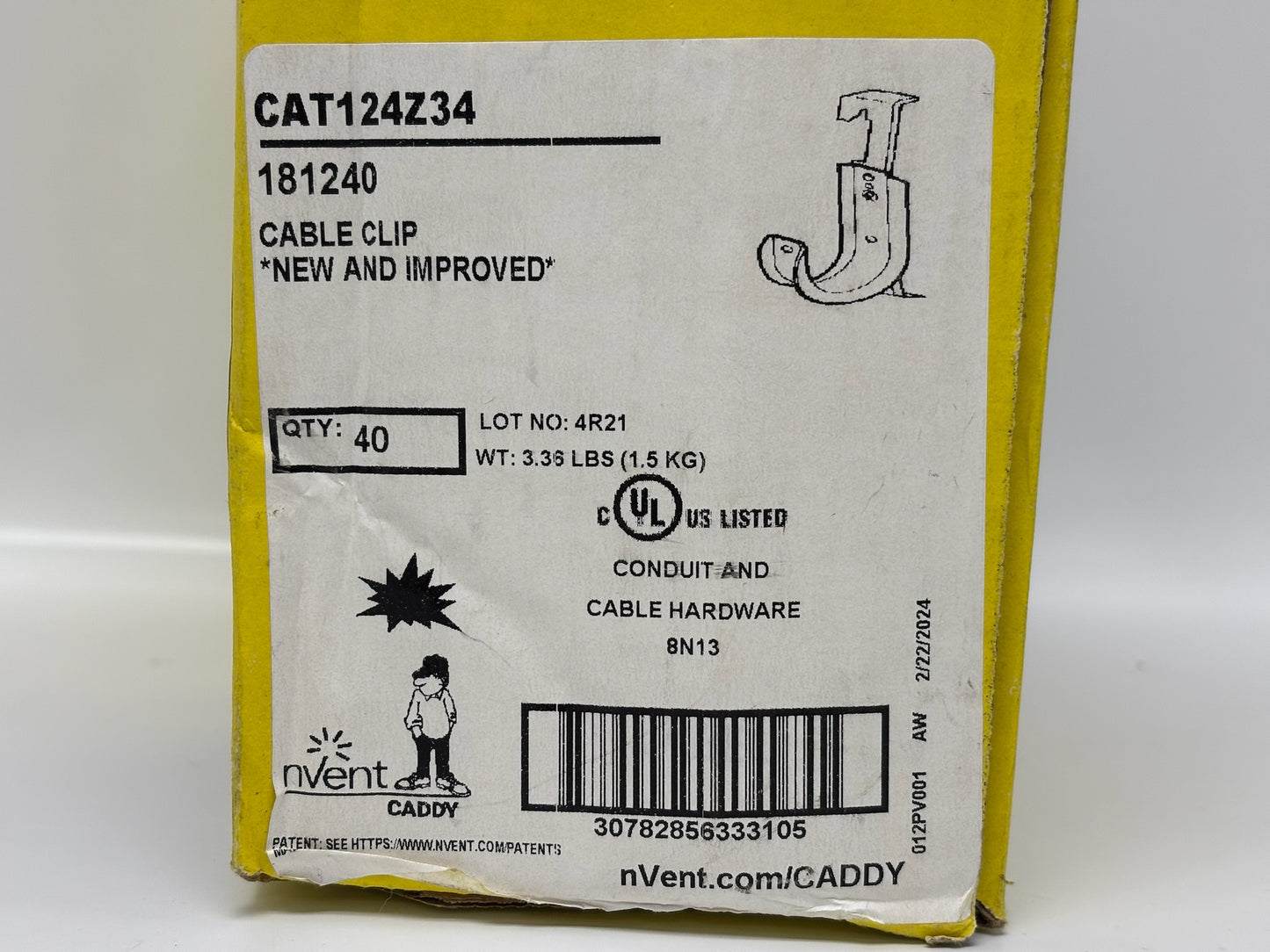 70 Pk Nvent Caddy CAY124Z34 Steel Cable Support or Conduit Mounting Component