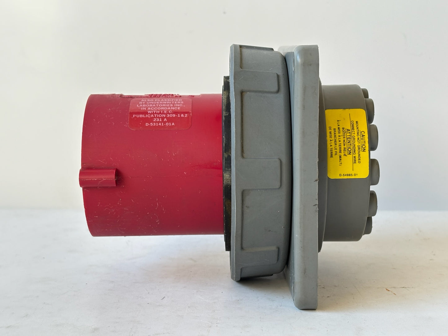 Hubbell 460B7W 60A 480V 3-Phase 4-Wire Watertight Male Connector