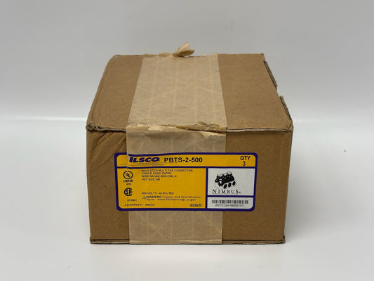 3 Pk ILSCO PBTS-2-500 Nimbus Insulated Multi-Tap Connector 4–500 AWG