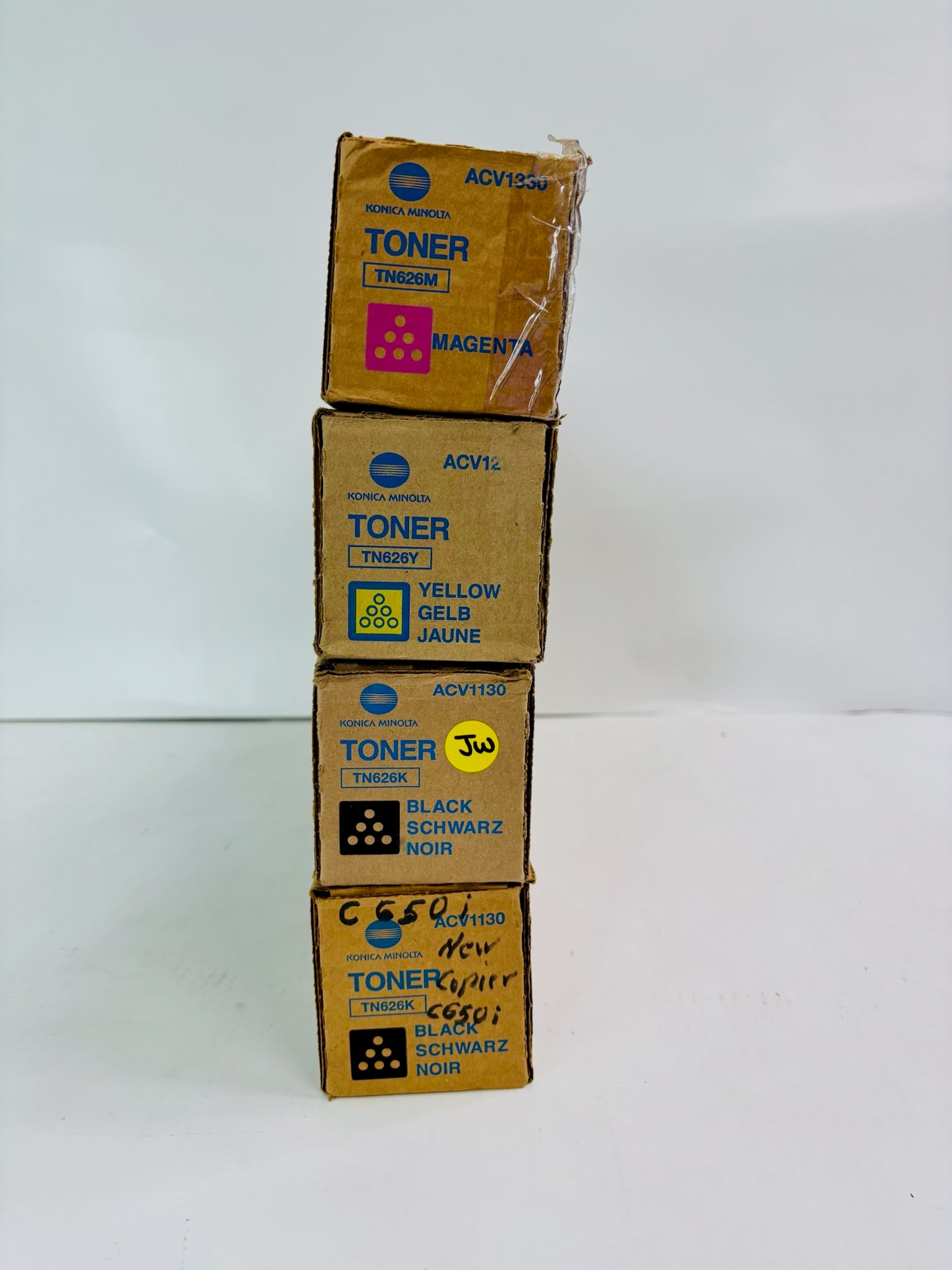 4 Genuine Konica  Bizhub C450i C550i  Magenta, Yellow & Black Toner TN626 MYKK