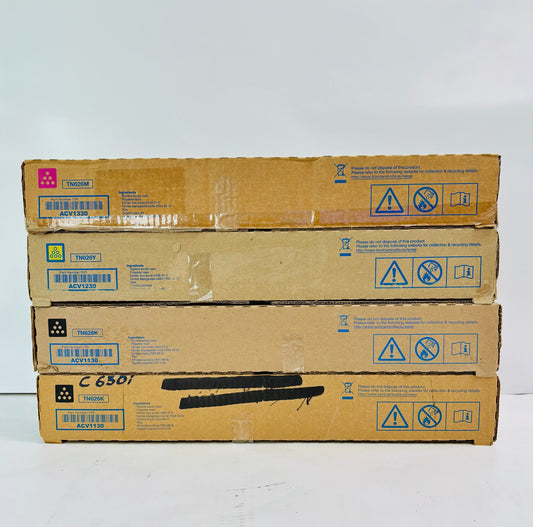 4 Genuine Konica  Bizhub C450i C550i  Magenta, Yellow & Black Toner TN626 MYKK