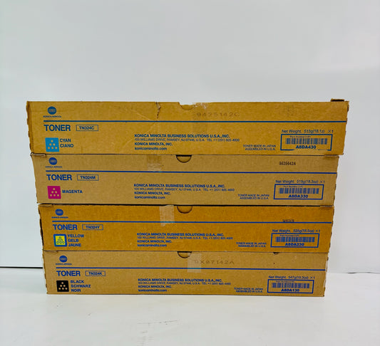 4 Genuine Konica Bizhub C258,C308 Cyan, Magenta, Yellow & Black Toner TN324 CMYK