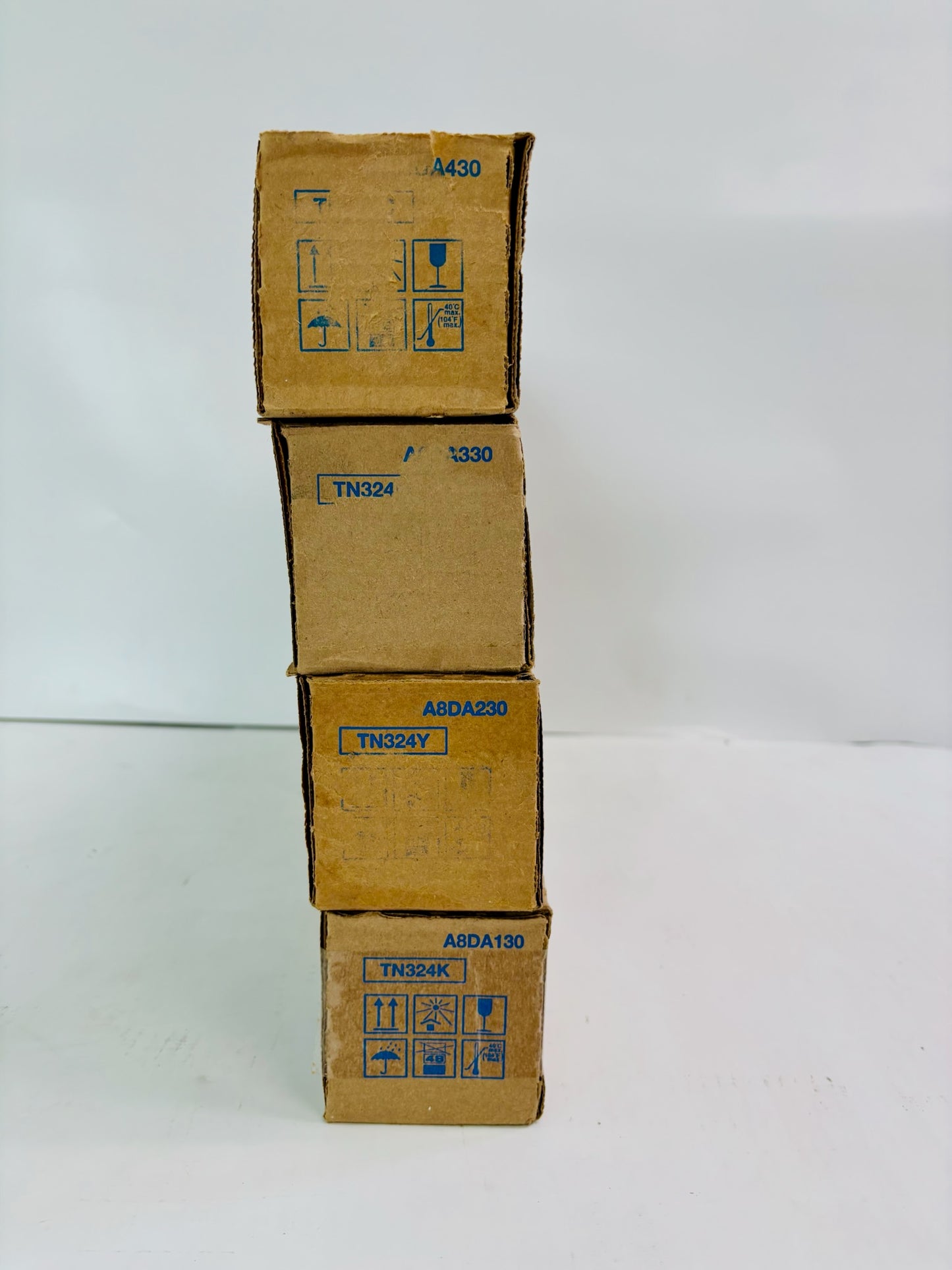 4 Genuine Konica Bizhub C258,C308 Cyan, Magenta, Yellow & Black Toner TN324 CMYK