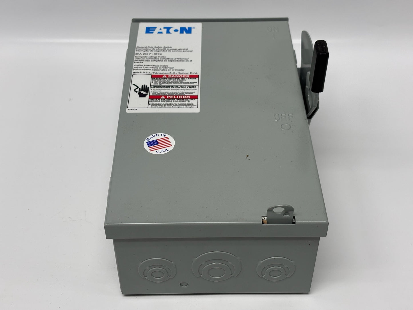 Eaton DG221NRB General Duty Non-Fusible Safety Switch 30A 240V NEMA 3R