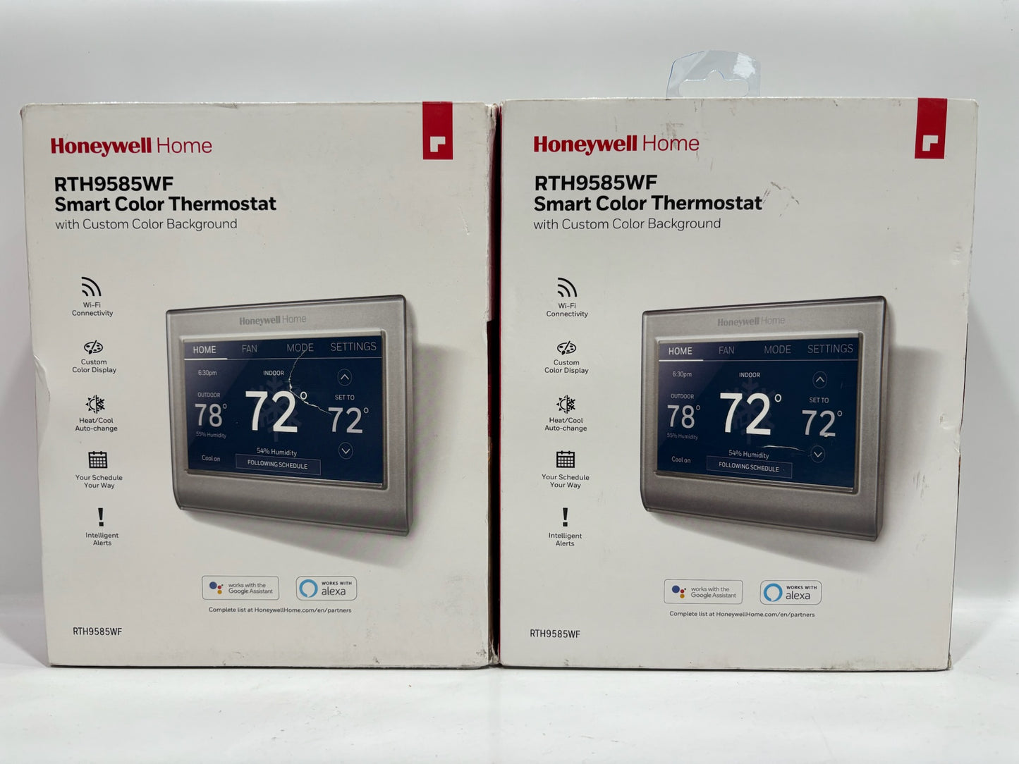 New 2PK Open Honeywell RTH9585WF Smart Color Thermostat w/ Color BG